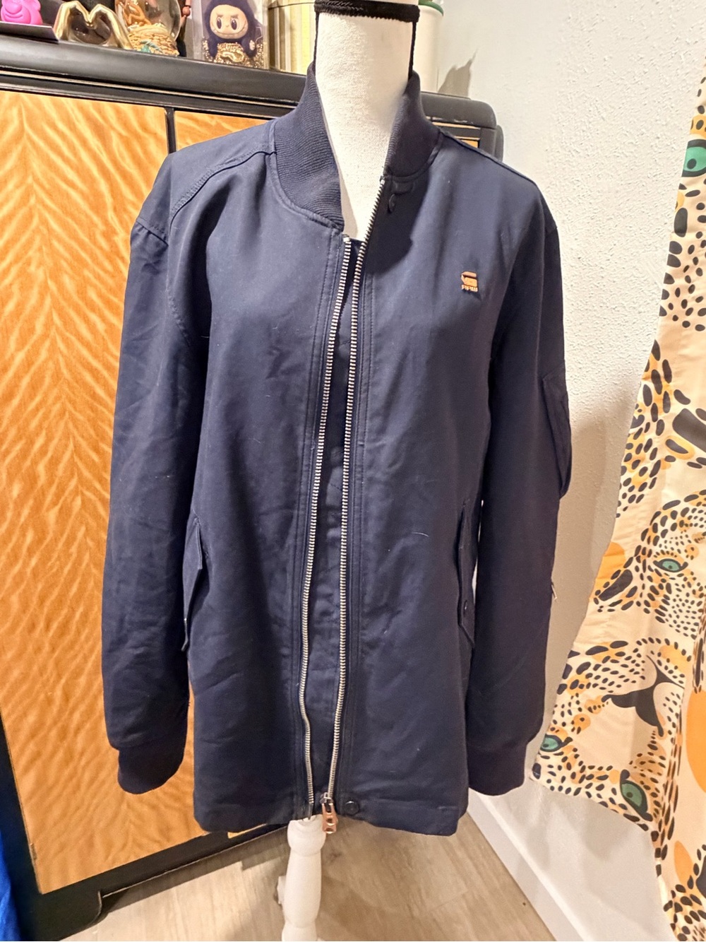 G-Star Navy Blue Zip-Front Bomber Jacket xxl